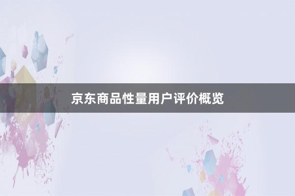 京东商品性量用户评价概览